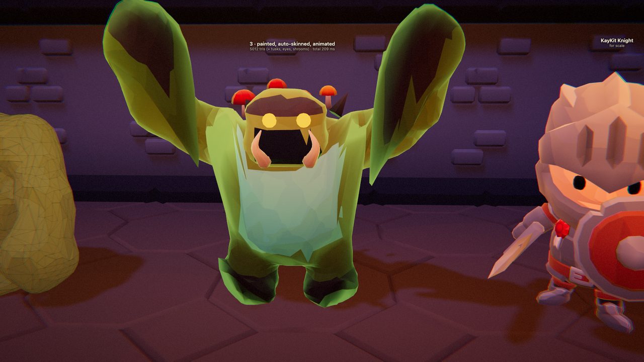 The Mire Hulk with both arms raised for a slam; its shoulders stretch and the painted belly region has ragged edges