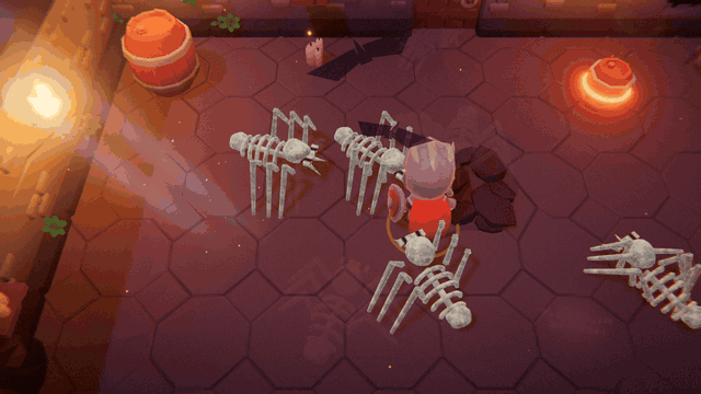 The Knight surrounded by four Ossuary Spiders, skull-headed bone spiders whose six jointed legs step in a tripod gait; two rear up behind a glowing lane and pounce